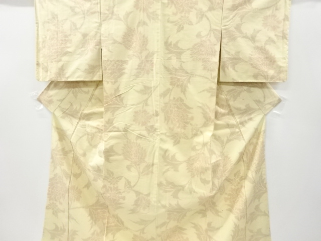 JAPANESE KIMONO / VINTAGE KIMONO / TOKAMACHI TSUMUGI / WOVEN FLOWER ARABESQUE